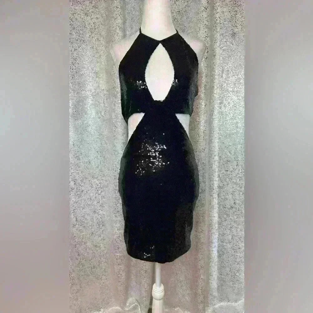 NWT Black sequined dress